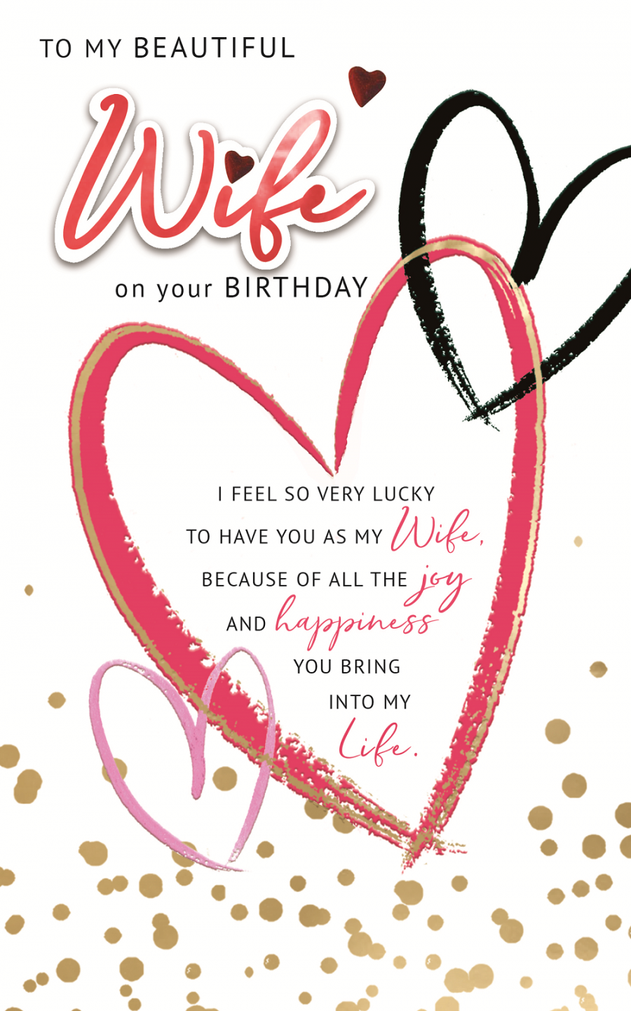 To My Beautiful Wife Embellished Birthday Greeting Card  Cards