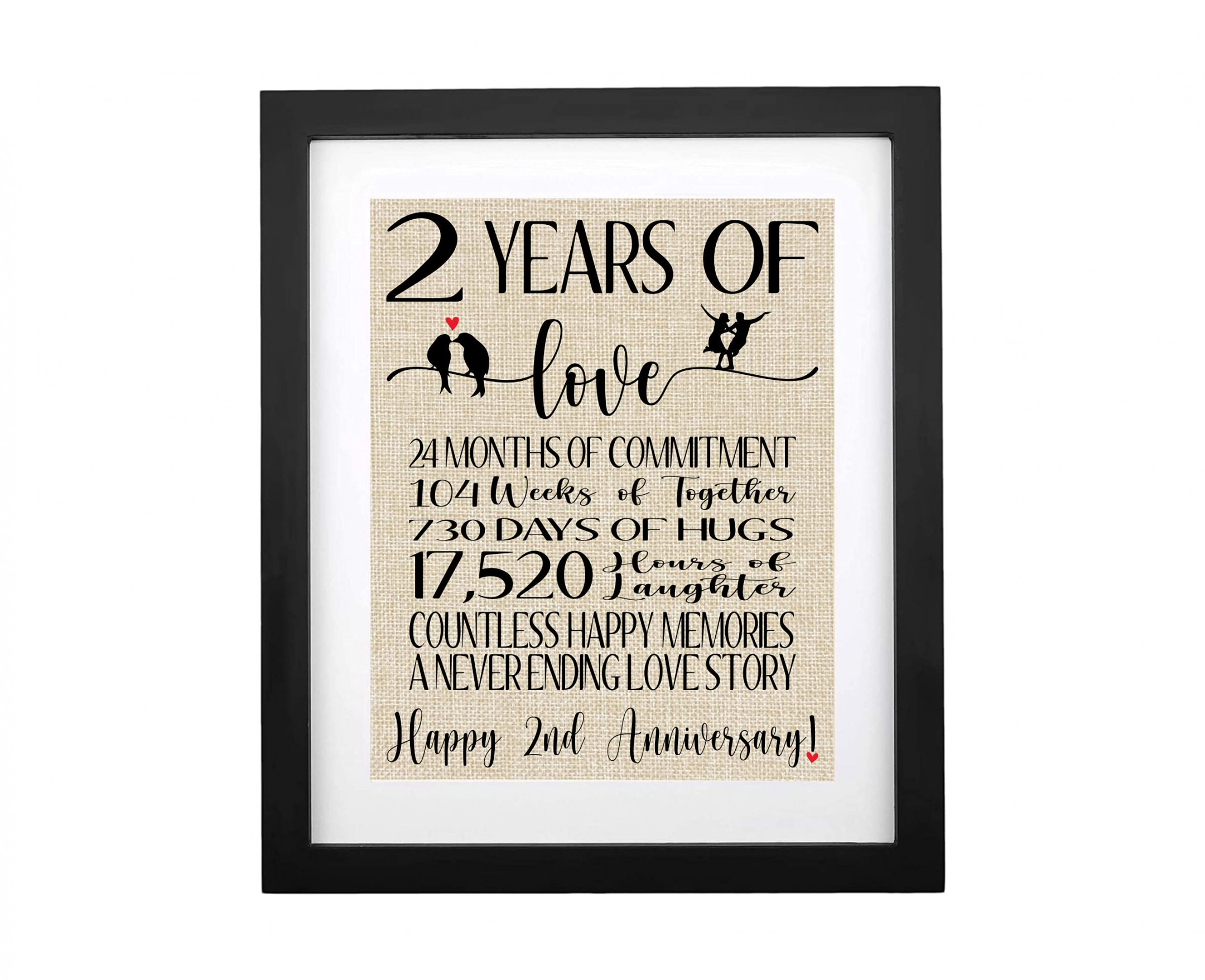 TOBOHU  Years Anniversary Bulap Print with Frame, Unique Gifts for Husband  Wife nd Wedding AnniverSee more TOBOHU  Years Anniversary Bulap Print