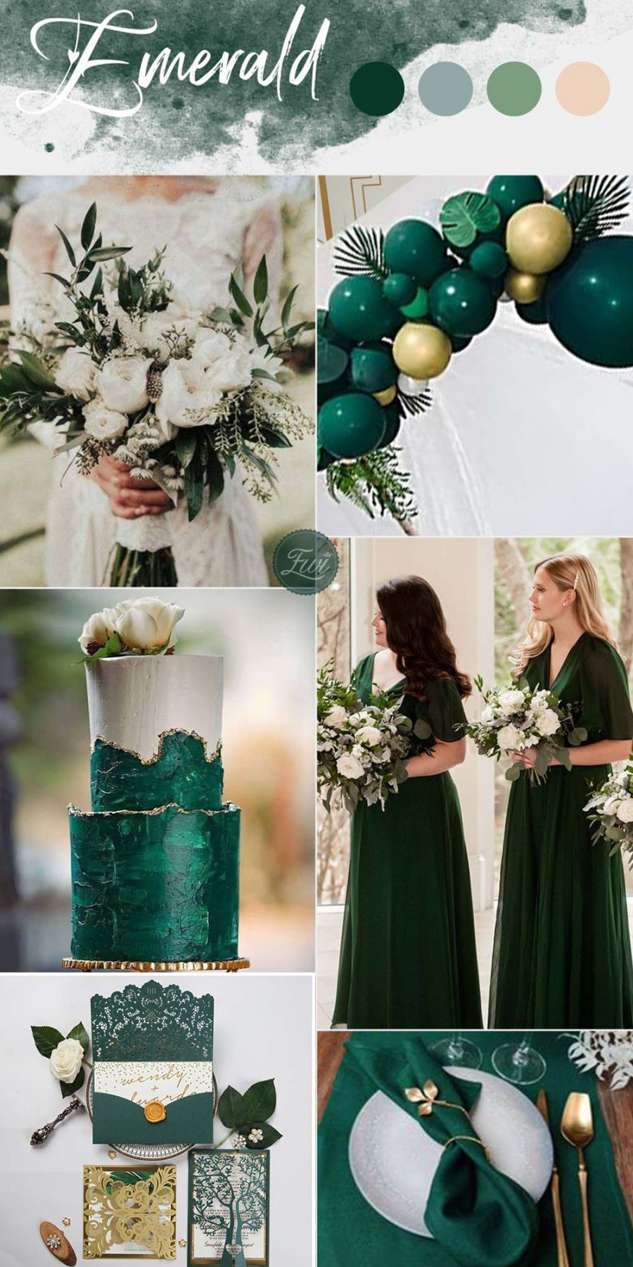 Trendy Emerald Green Fall Winter Wedding Color Ideas