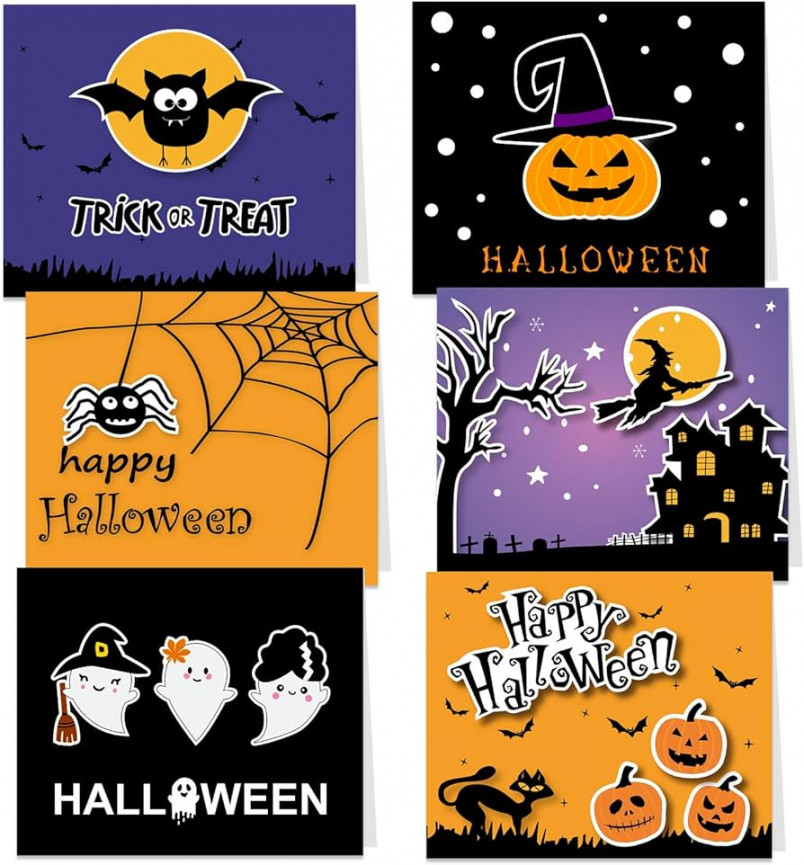 TUPARKA Pack of  Halloween Greeting Cards with Envelopes and