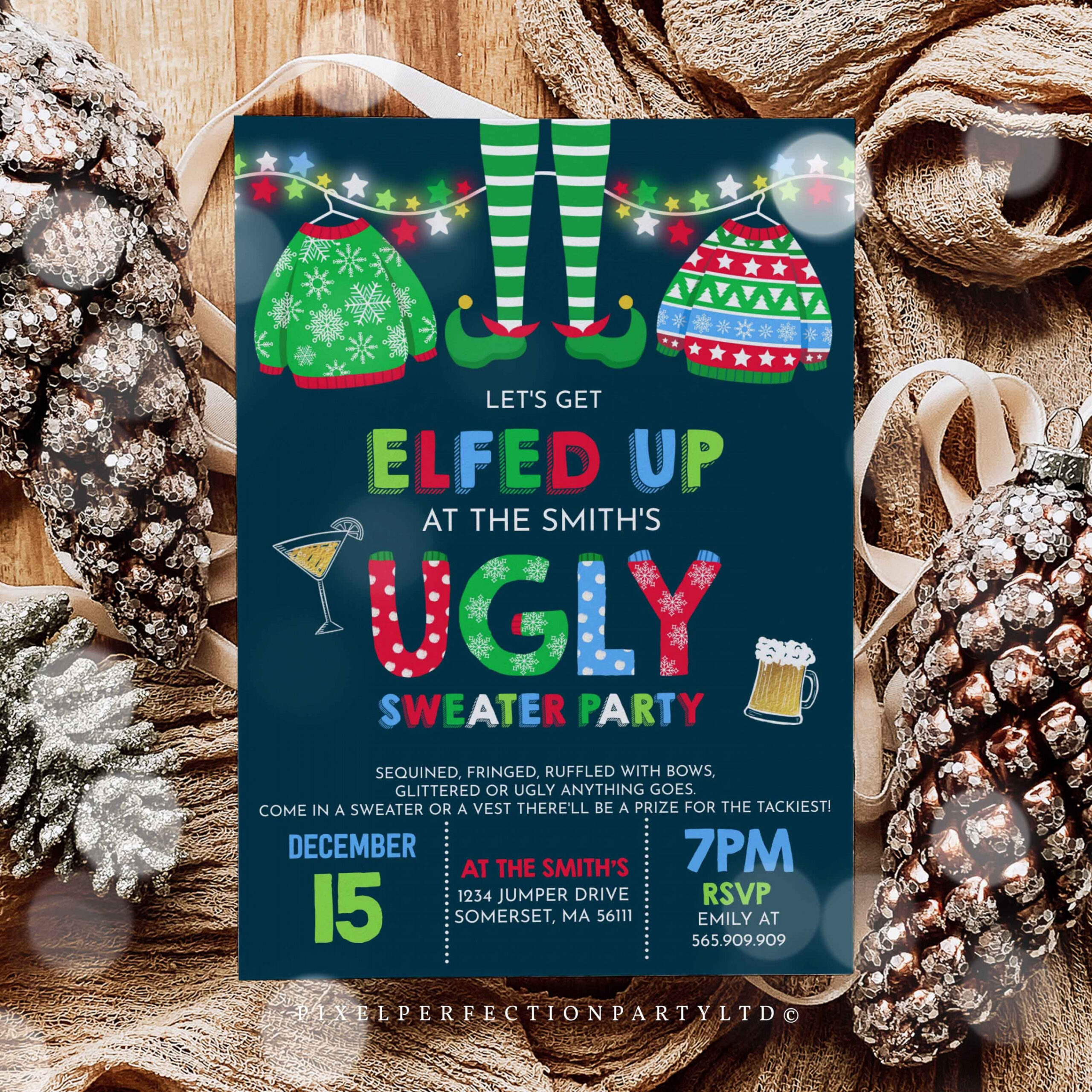 Ugly Sweater Party Invitation Christmas Ugly Sweater Invite - Etsy