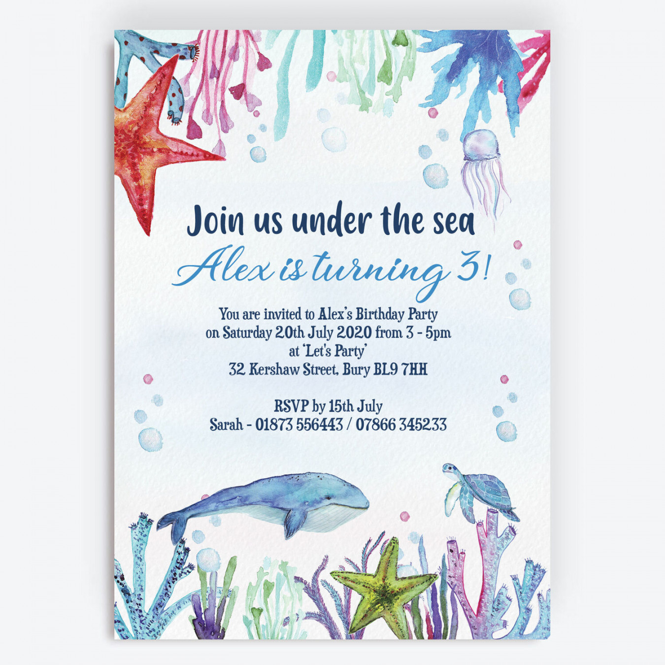 Under the Sea Party Invitation from £