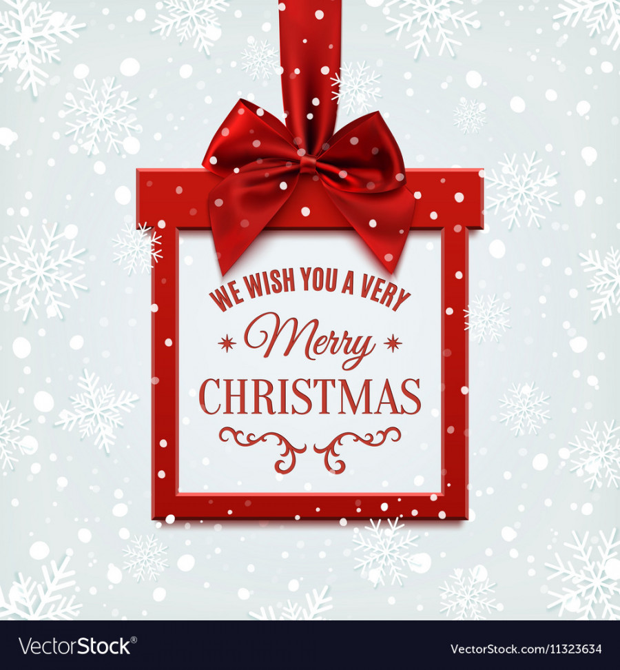 We wish you a very merry christmas square banner Vector Image