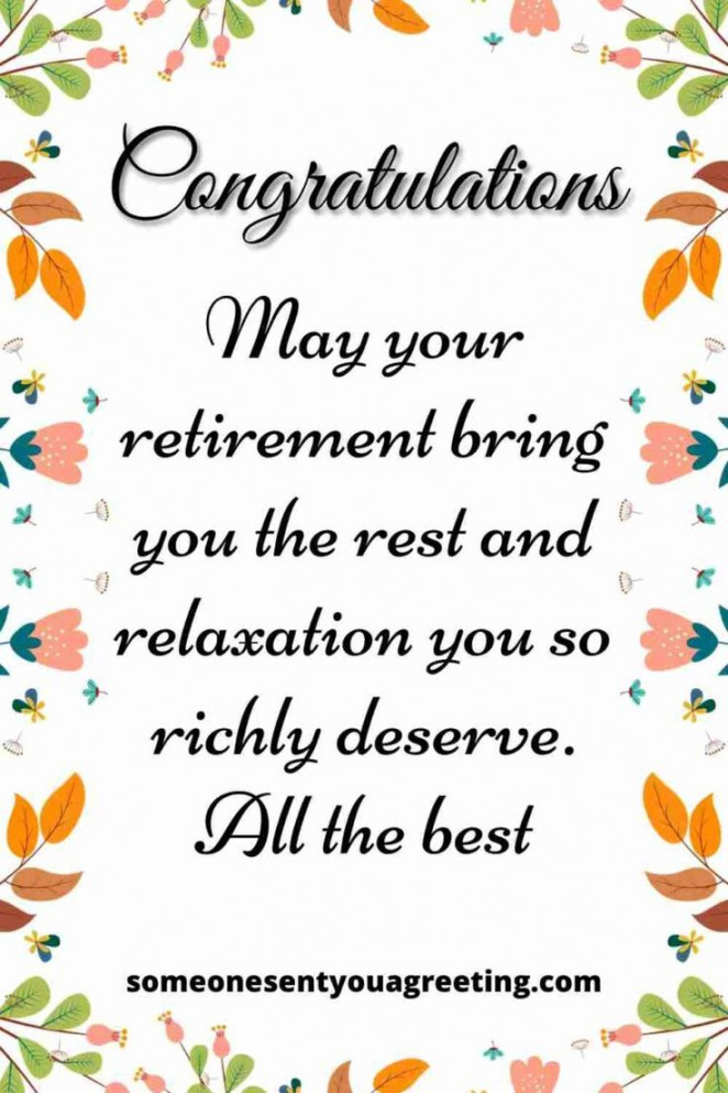 Wish a colleague a happy retirement and all the best for the