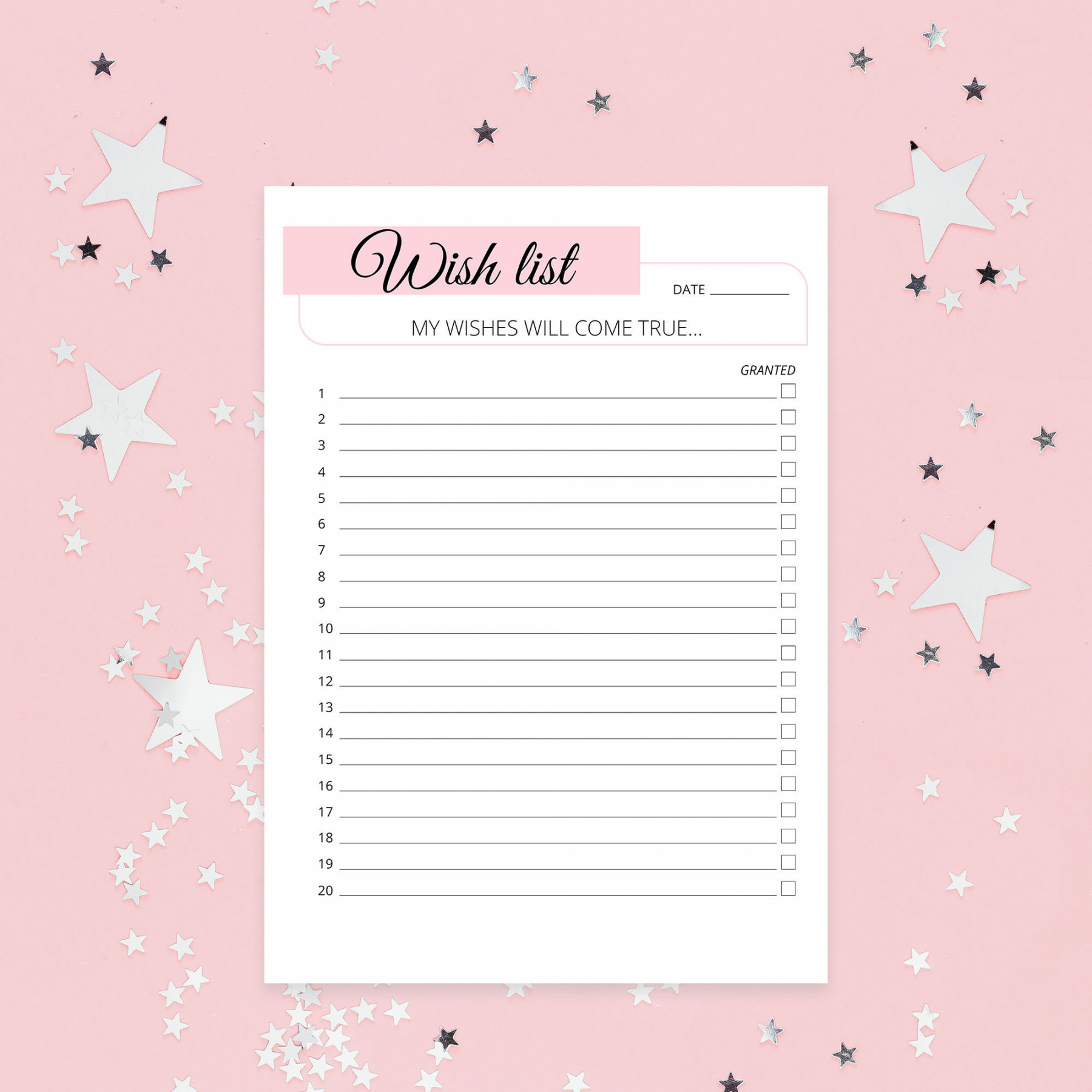 Wish List Printable Template Digital Wish List Wish List - Etsy