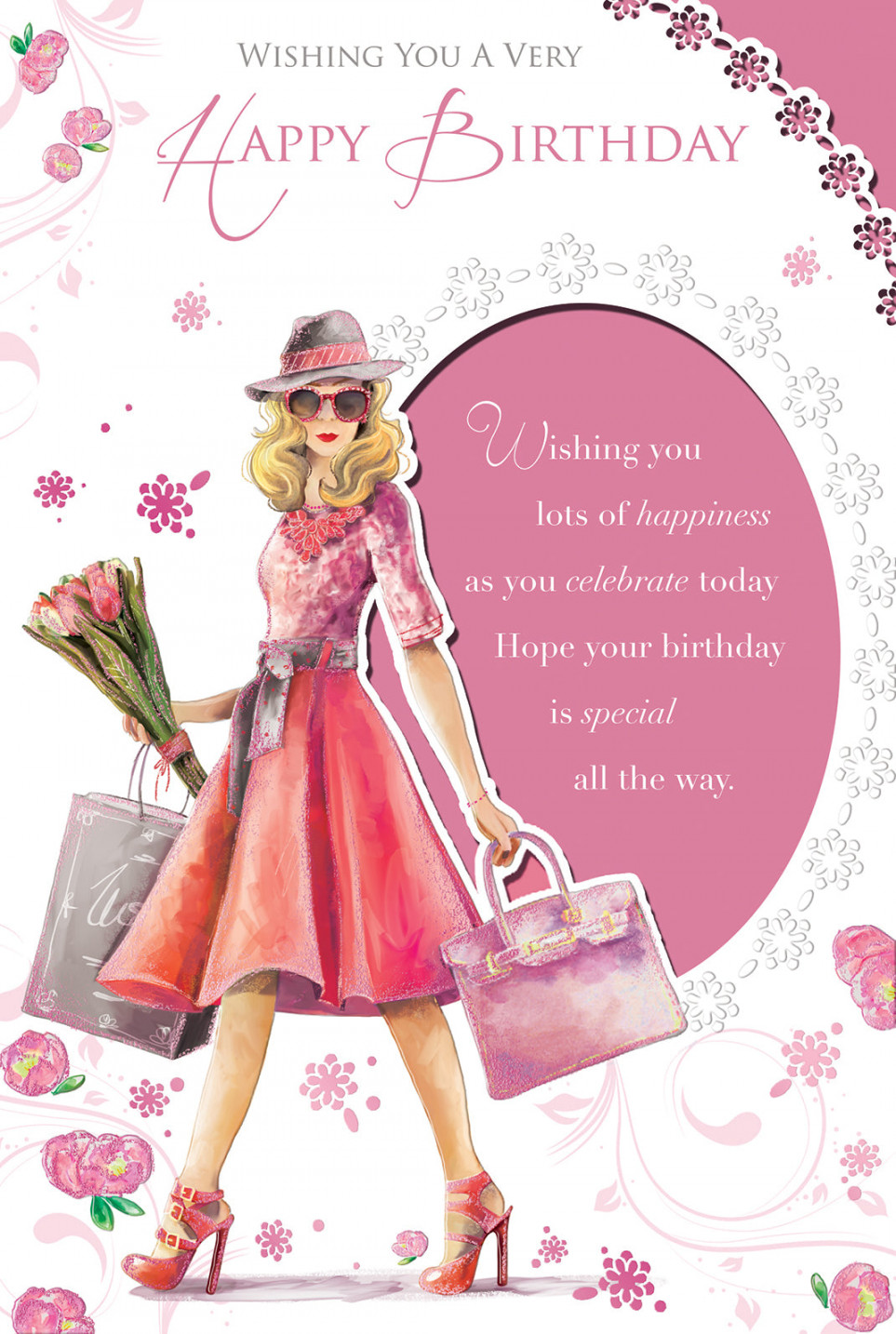 Wishing You A Very Happy Birthday Lady Design Open Female