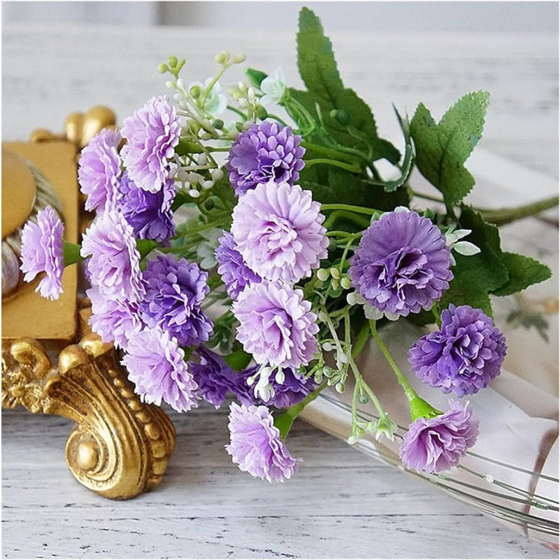 XMYINGWEI Artificial Flowers Artificial Purple Flowers White