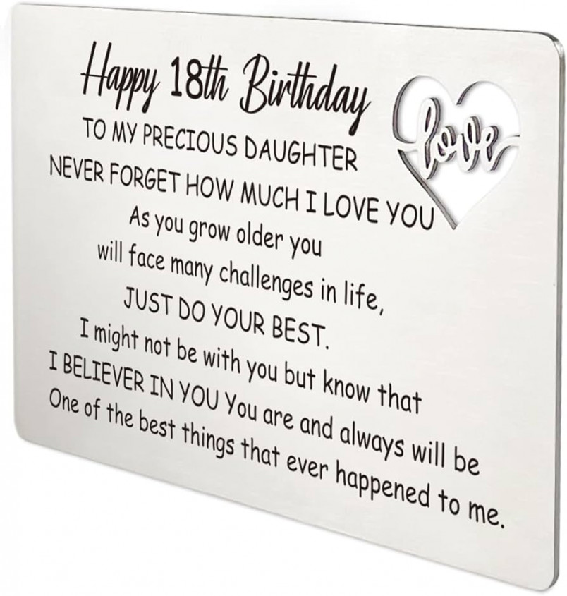 YODOCAMP th Daughter Birthday Card from Mom, Daughter Birthday Gifts from  Dad Engraved Wallet Card, Just Do Your Best Wallet Card Inserts Gift Ideas