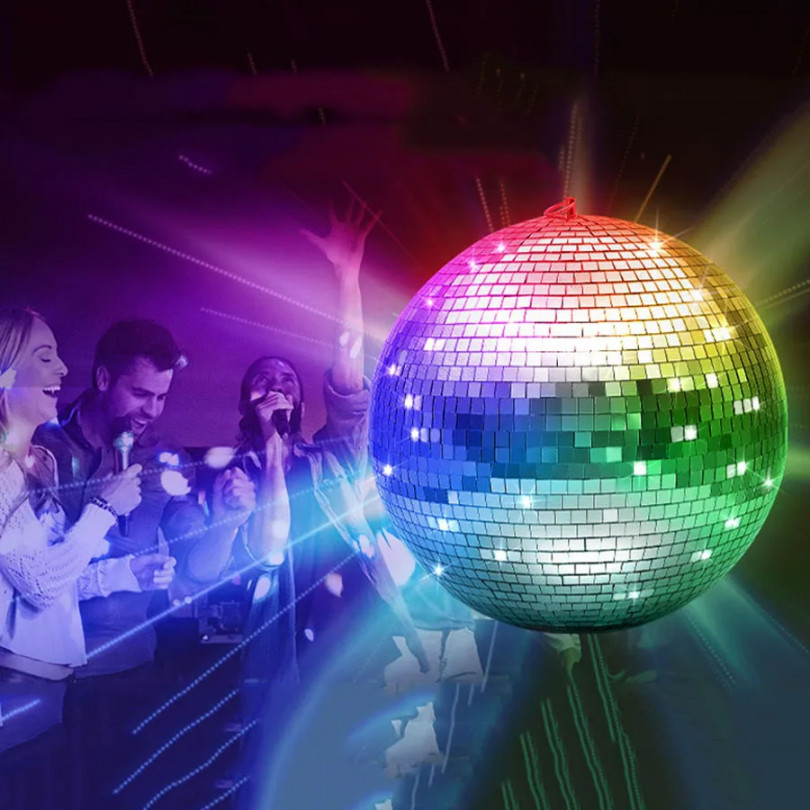 // Zoll Spiegel Disco Ball Spiegel Ball Blitz ball mit hängendem Ring  für DJ Club Stage Bar Party Hochzeit Urlaub Dekor