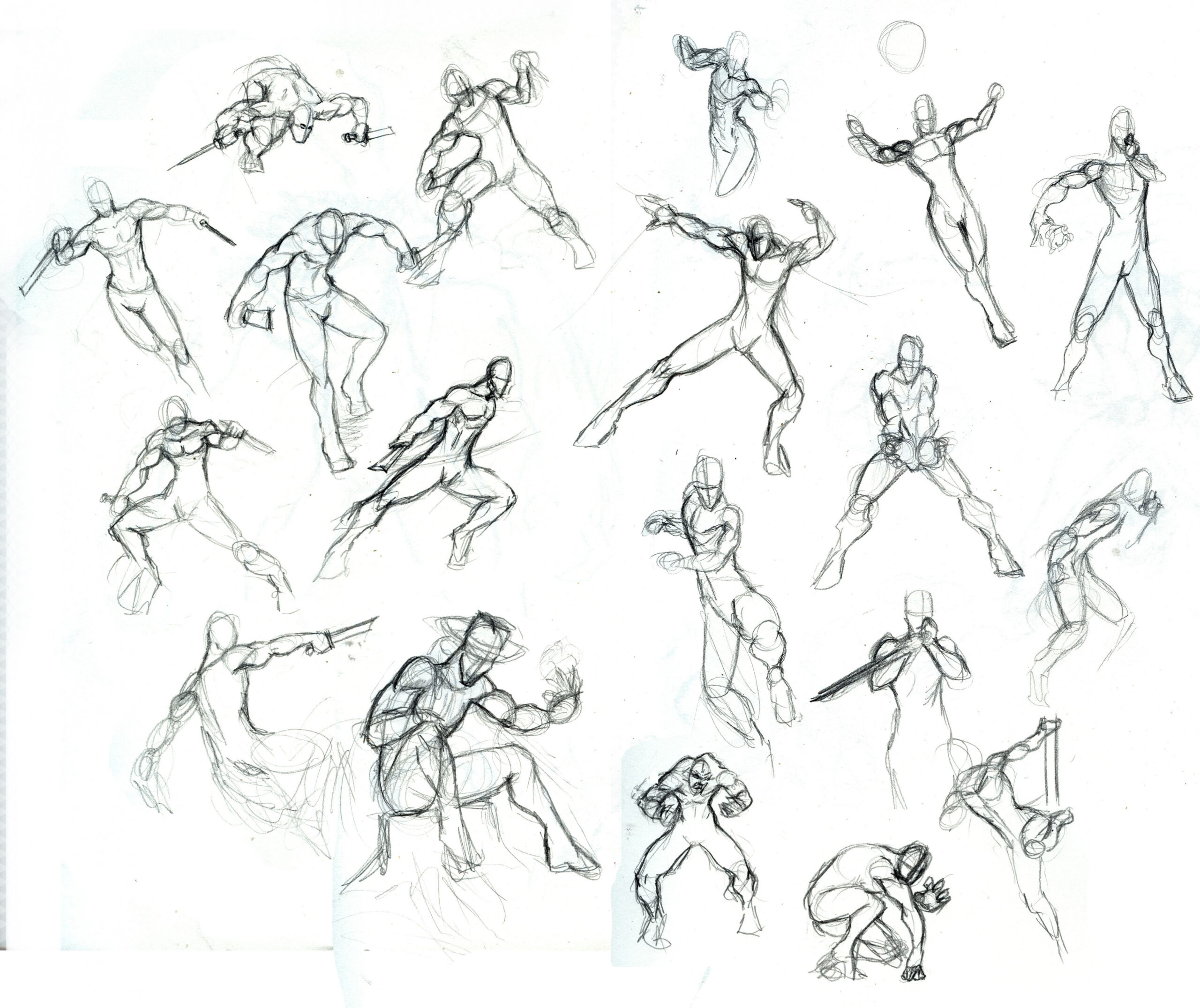 Action poses, Fighting poses, Drawing poses