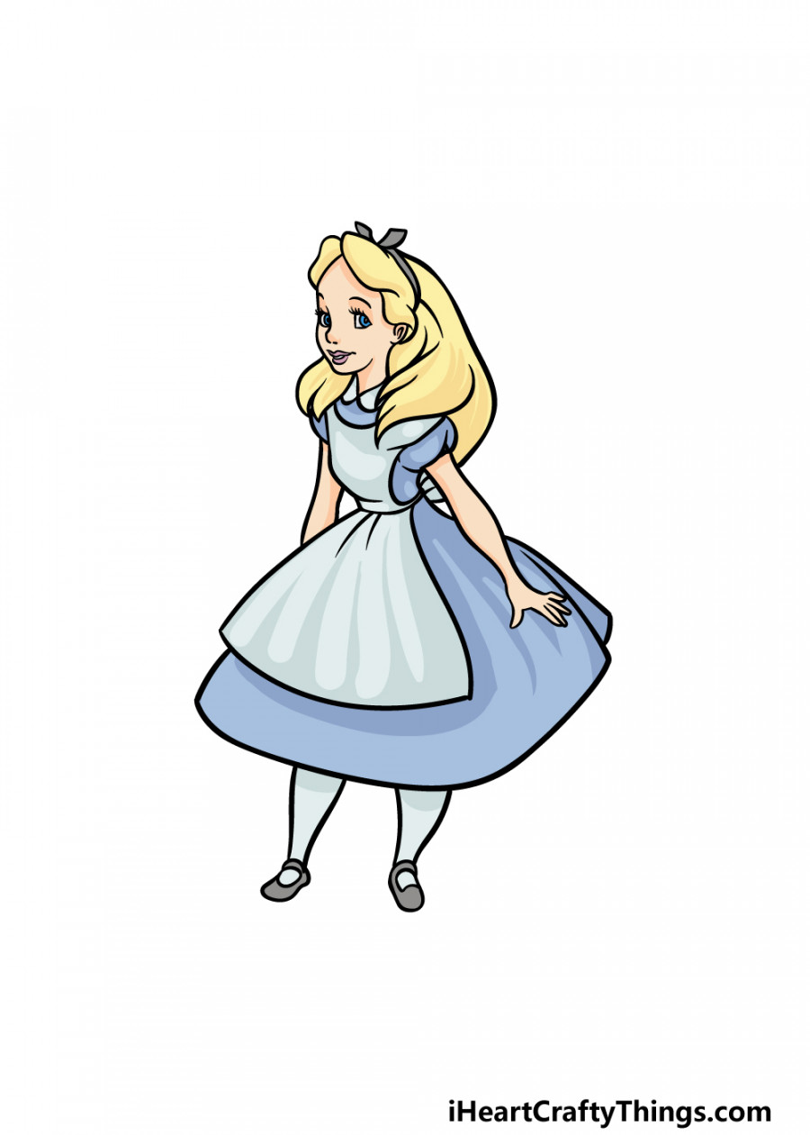 Alice In Wonderland Drawing - How To Draw Alice In Wonderland Step