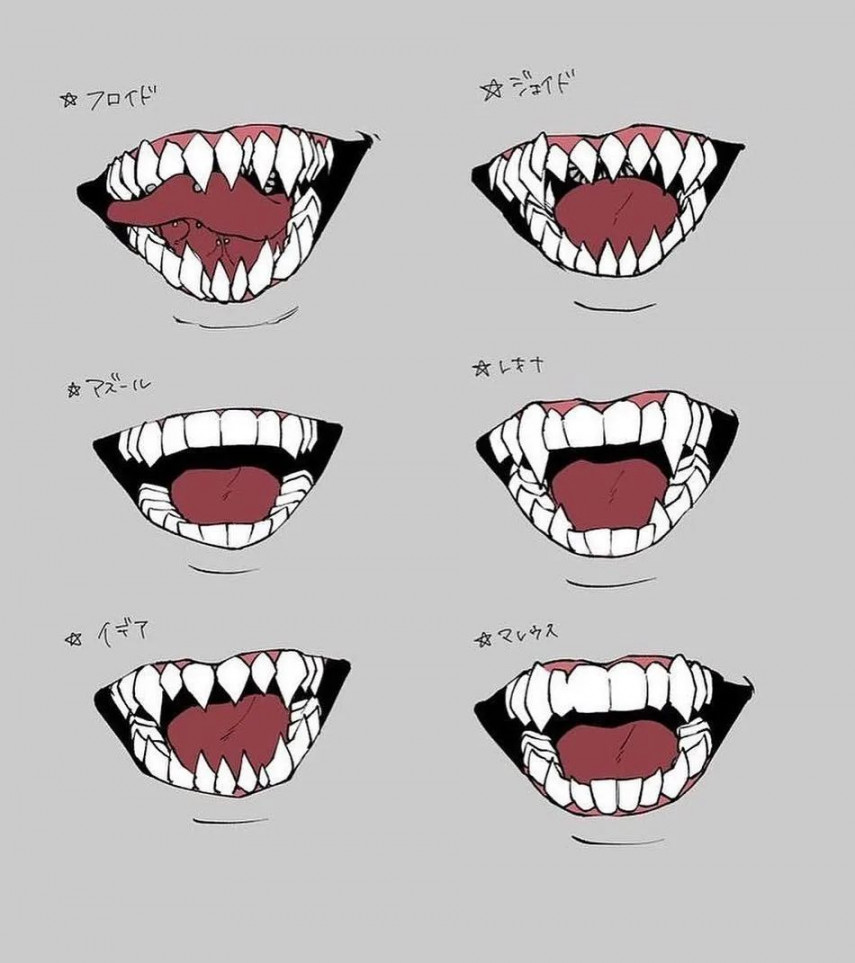 Art Tips and Tutorials on Instagram: ""Sharp teeth references