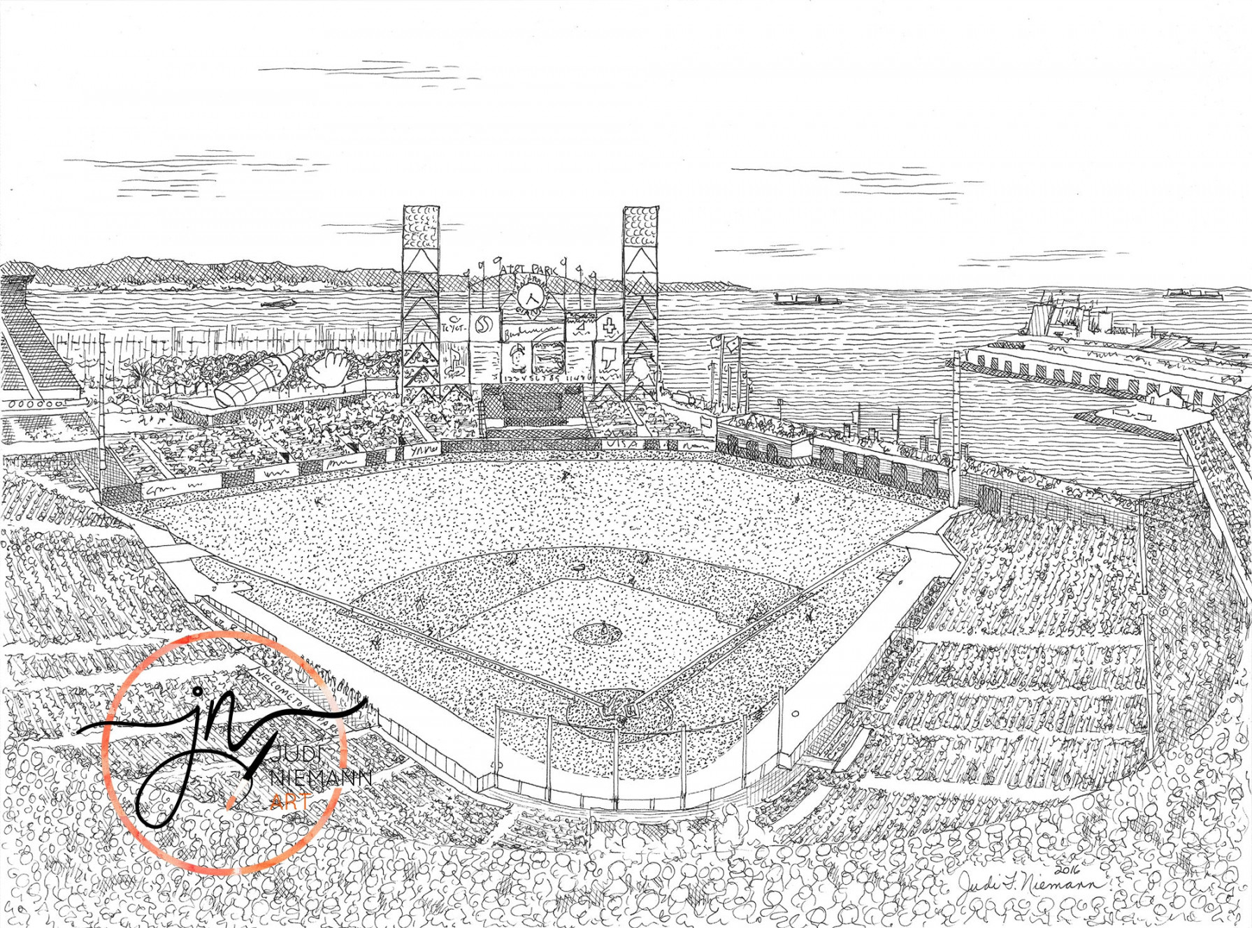 AT&T Park San Francisco Giants Stadium Baseball StadionKunst - Etsy