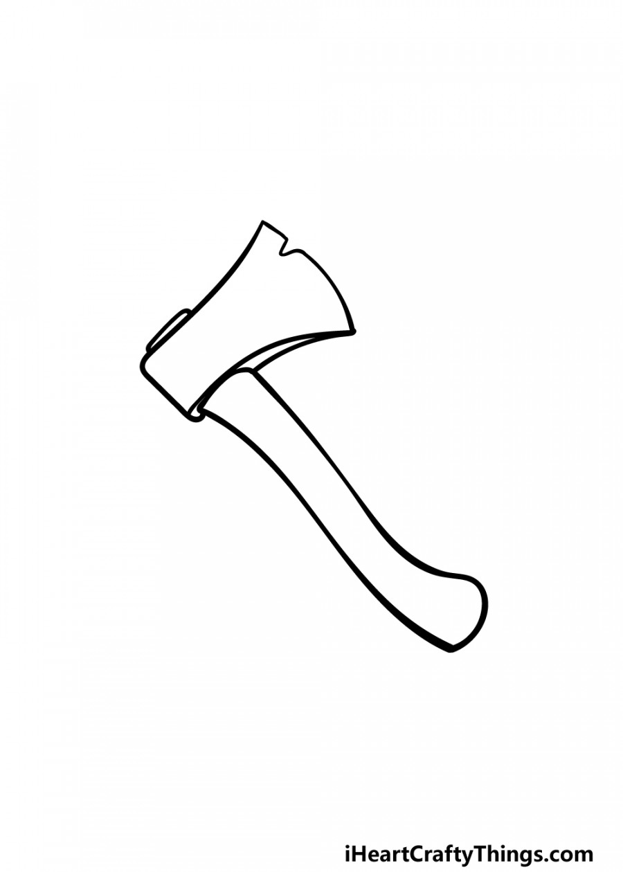 Axe Drawing - How To Draw An Axe Step By Step