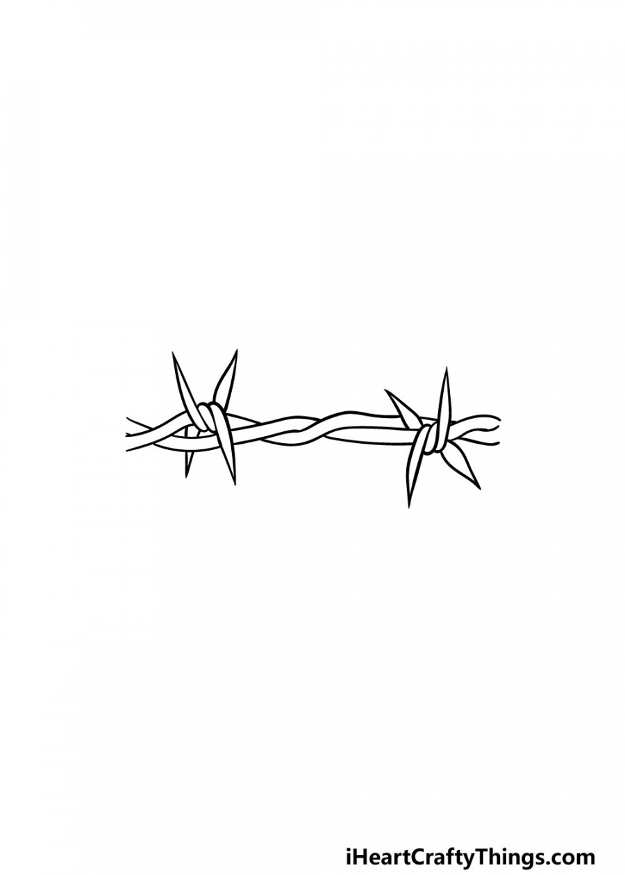 Barbed Wire Drawing - How To Draw Barbed Wire Step By Step