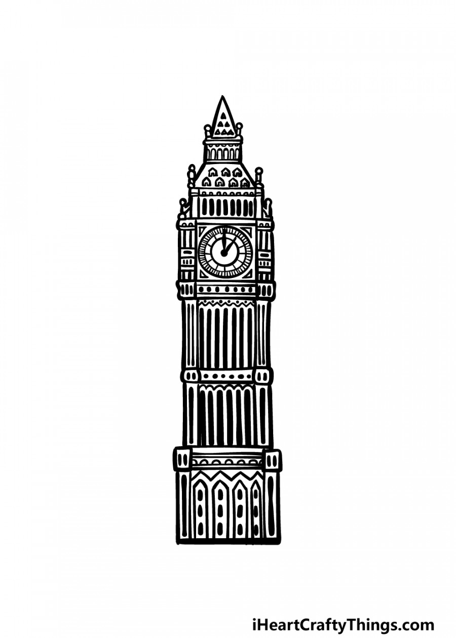 Big Ben Drawing - How To Draw Big Ben Step By Step