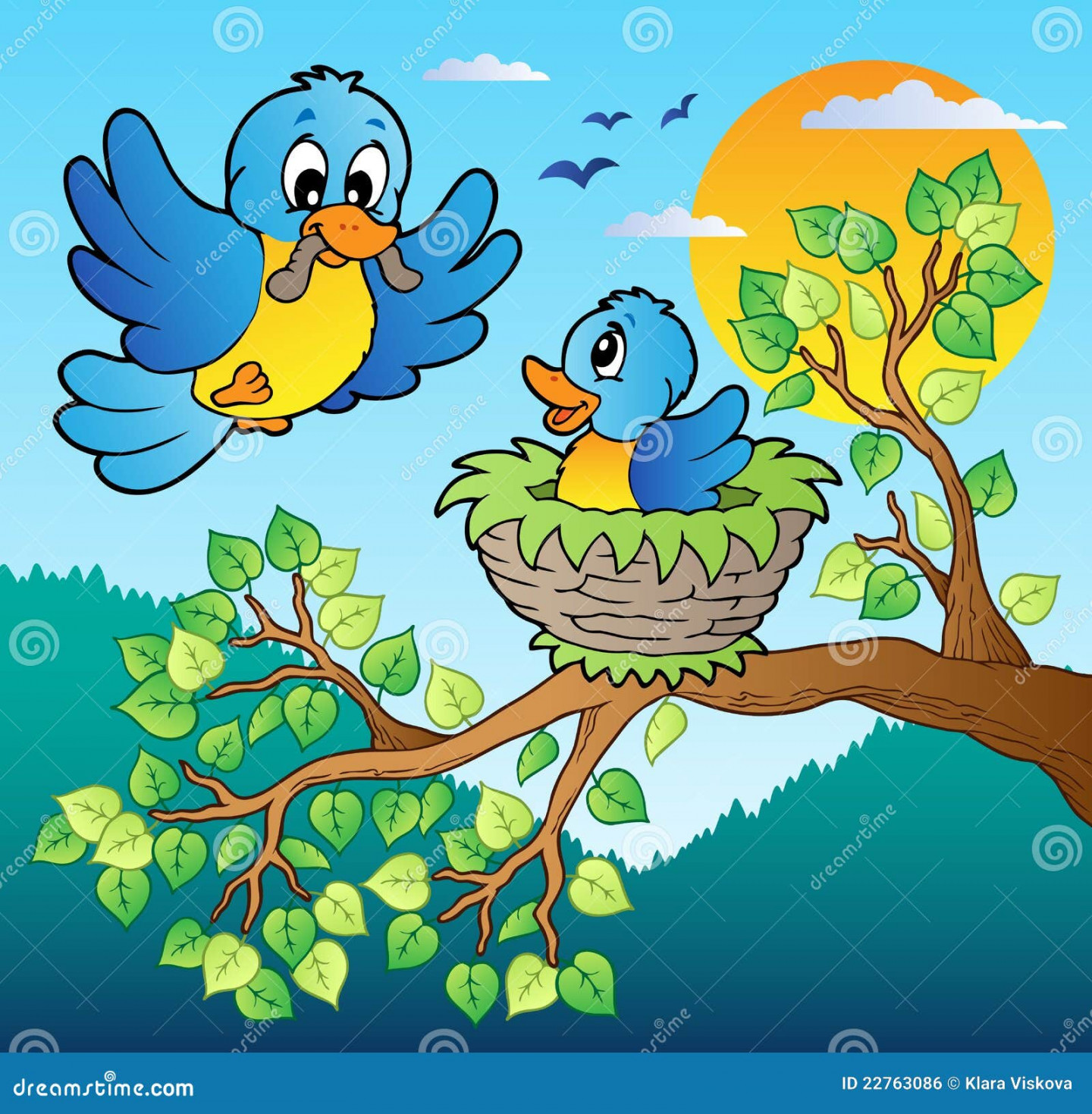 Birds Tree Stock Illustrations – , Birds Tree Stock