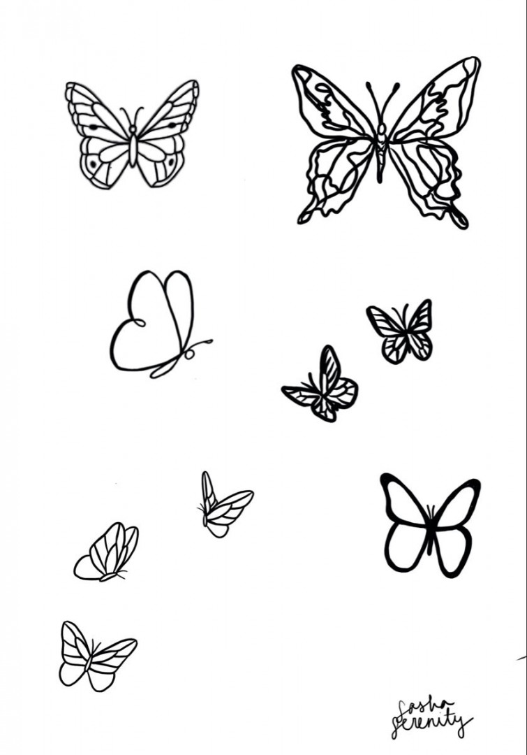 butterfly tattoo flash sheet  Minimalist tattoo small, Tiny