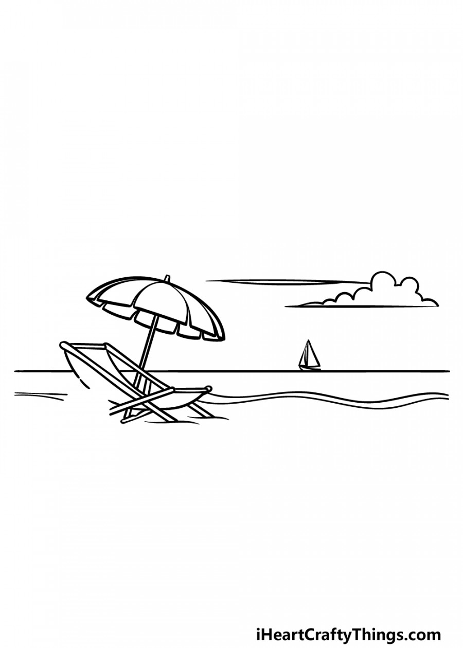 Cartoon Beach Drawing - How To Draw A Cartoon Beach Step By Step