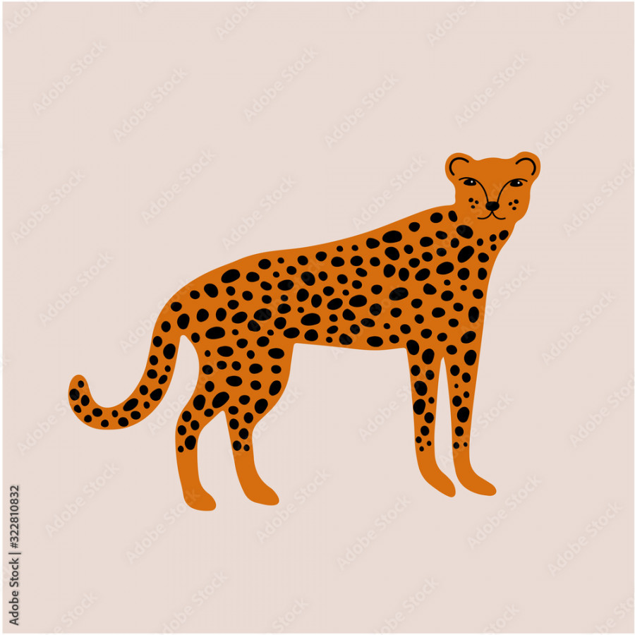 Cartoon cheetah or leopard illustration