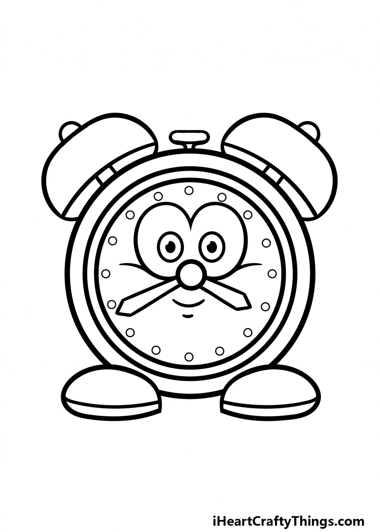 Cartoon Clock Drawing - How To Draw A Cartoon Clock Step By Step