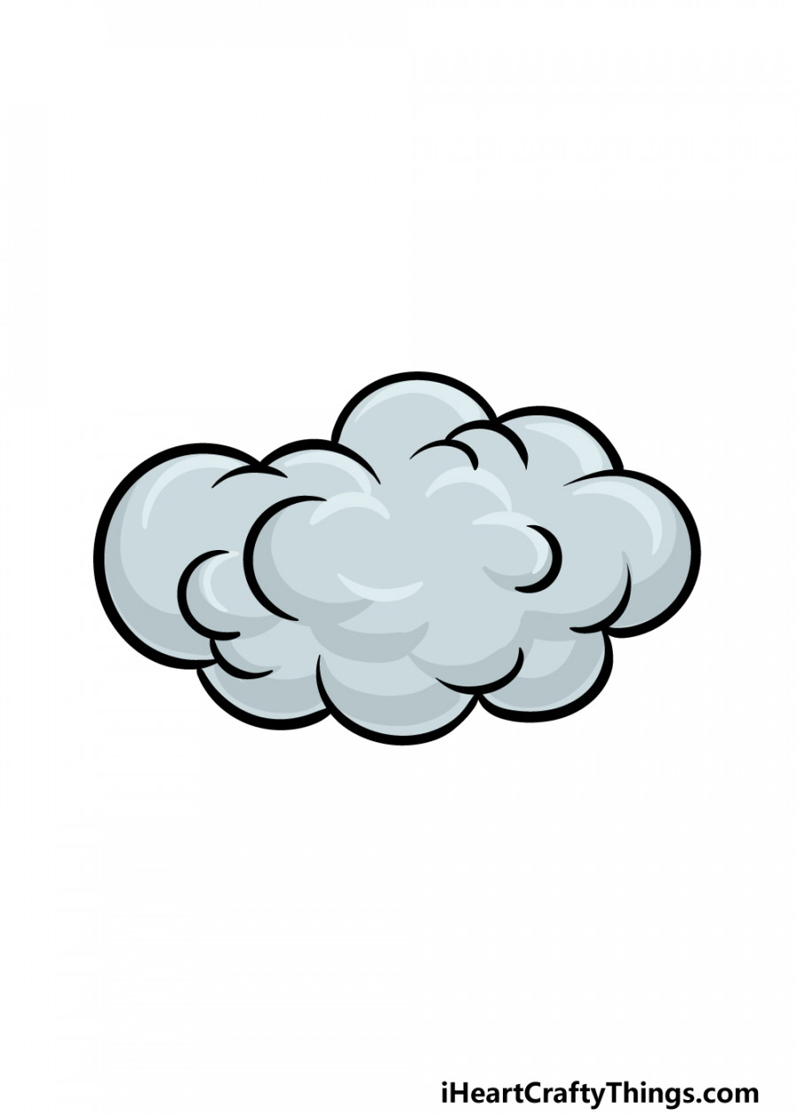 Cartoon Cloud Drawing - How To Draw A Cartoon Cloud Step By Step!