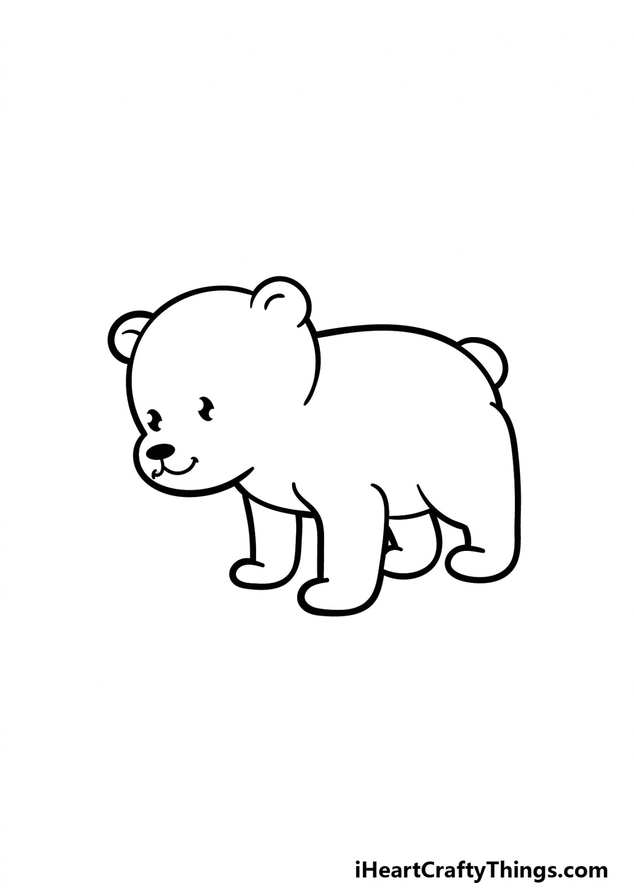 Cartoon Polar Bear Drawing - How To Draw A Cartoon Polar Bear Step