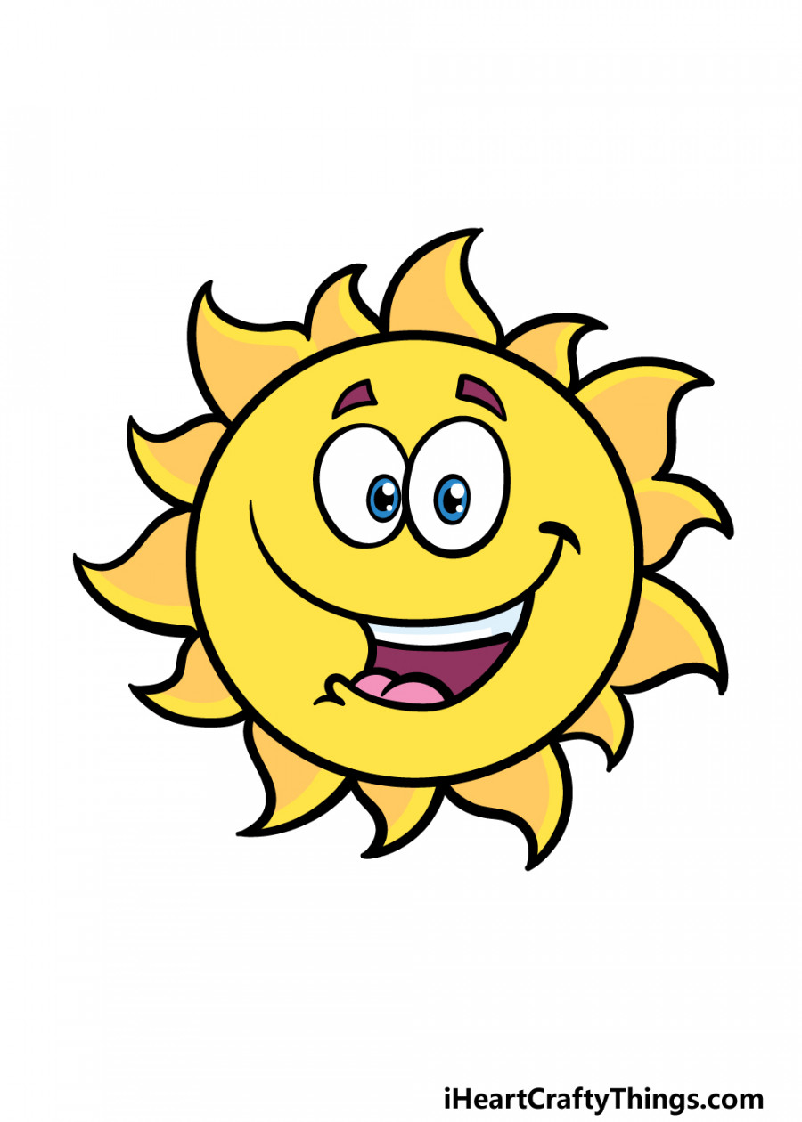 Cartoon Sun Drawing - How To Draw A Cartoon Sun Step By Step