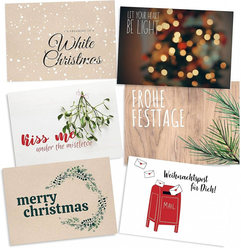 Christmas Cards Set ( Pieces) with Different Motifs - A Postcards for  Christmas - A Christmas Postcard for Each of Your Loved Ones - Cool  Christmas