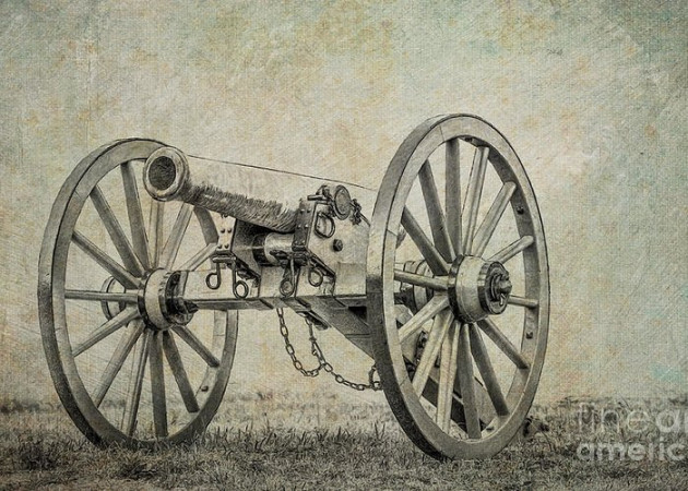 Civil War Cannon Gettysburg Sketch Greeting Card by Randy Steele