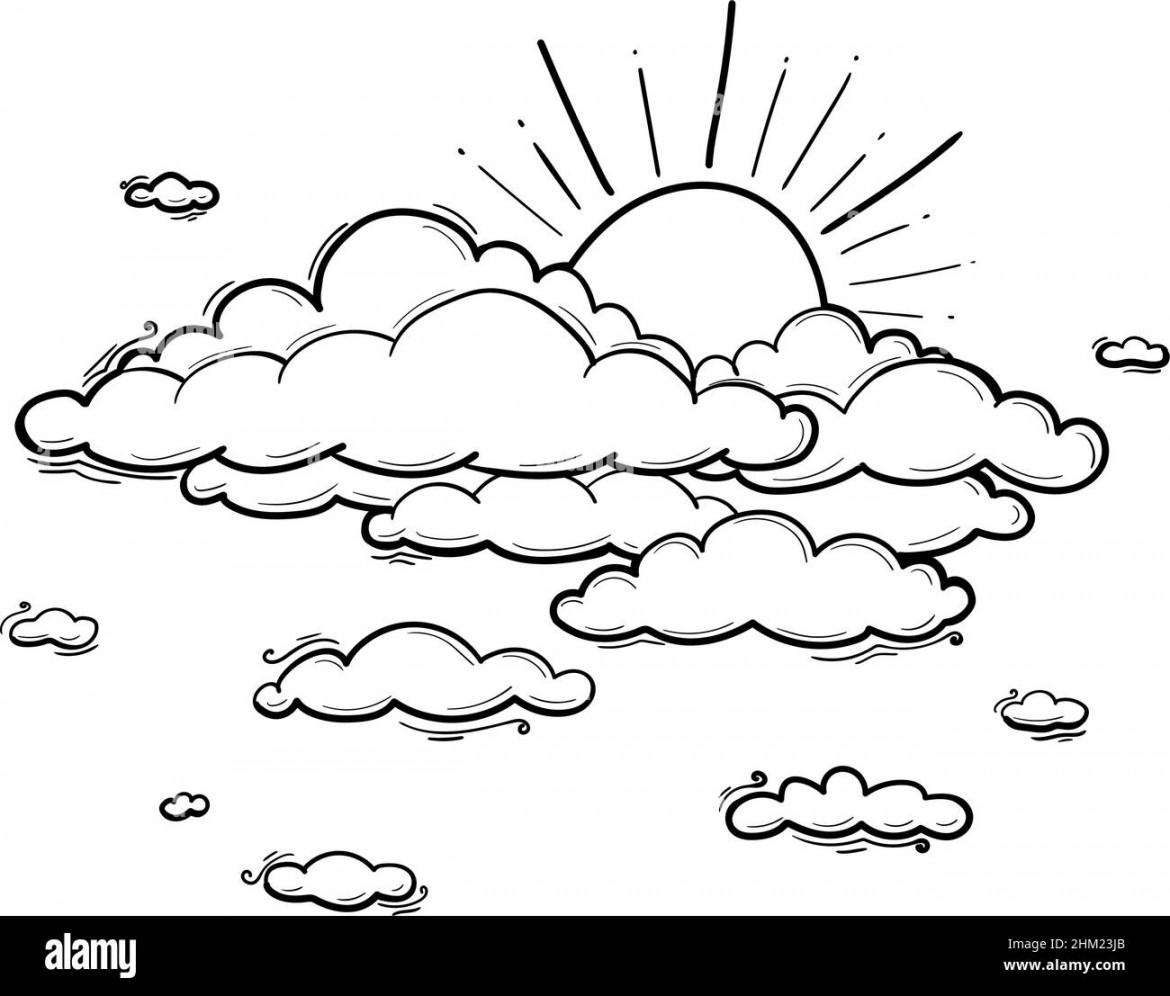 Cloud line drawing hi-res stock photography and images - Alamy