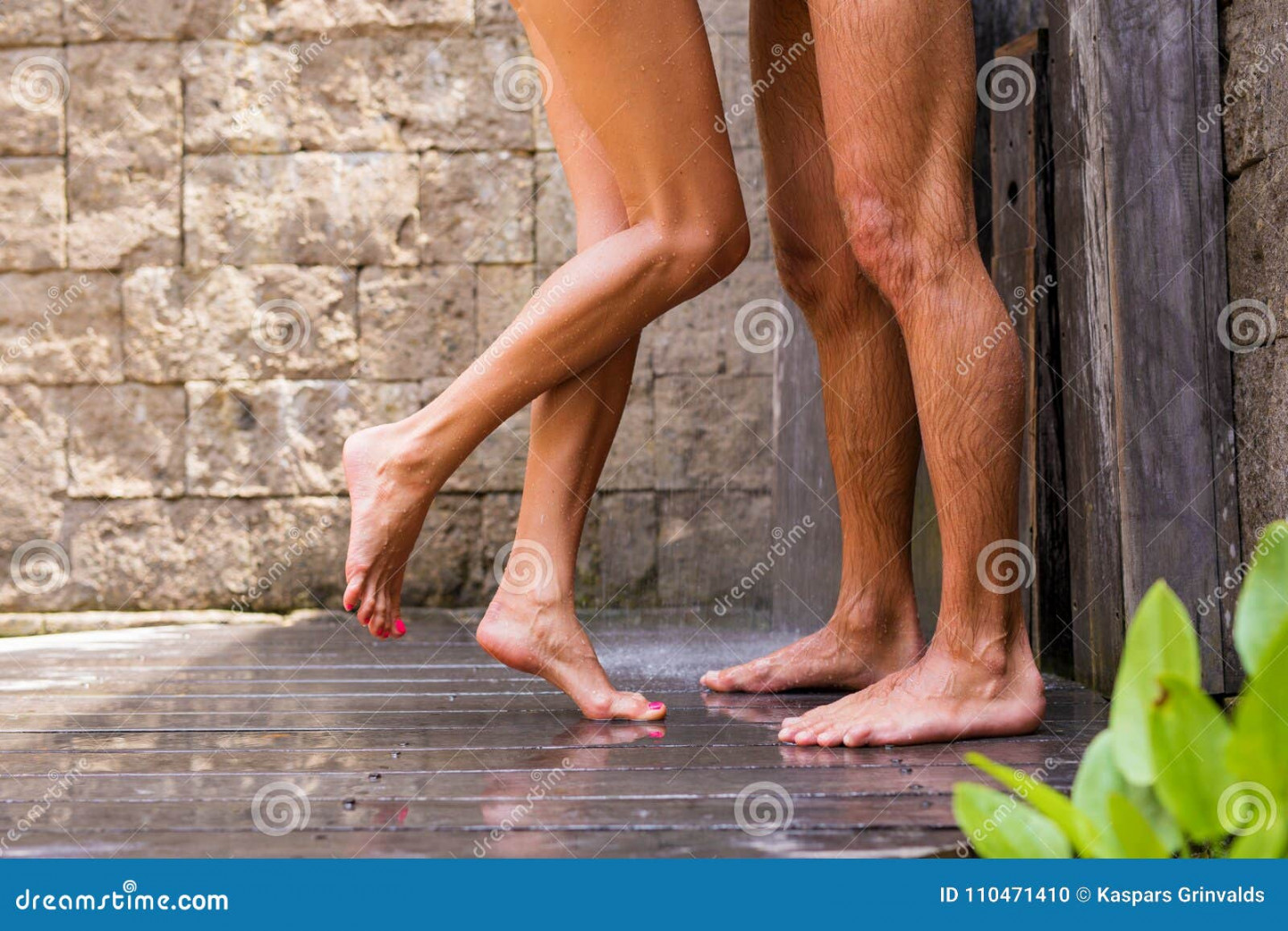 Couple Having Shower Together Stock Photo - Image of legs