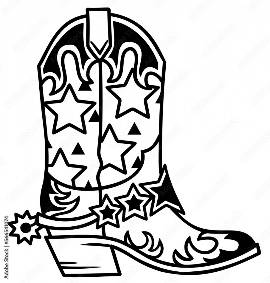 Cowboy boot western stars decoration