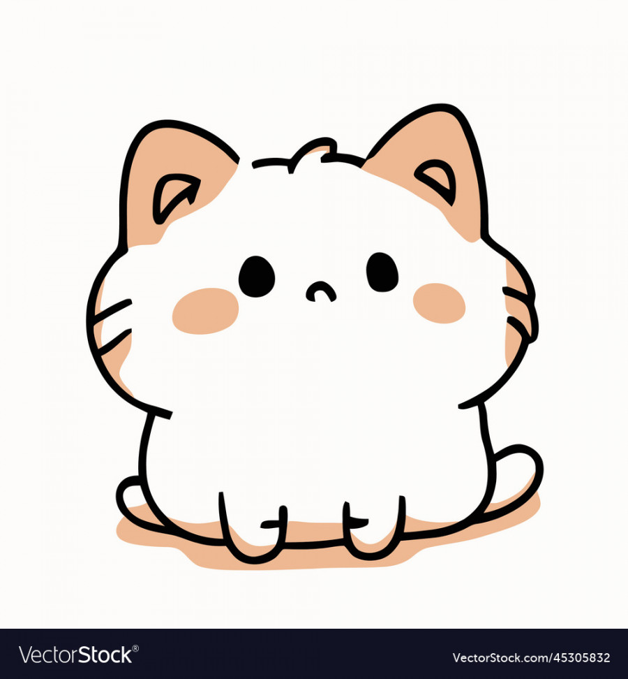 Cute cat kawaii chibi drawing style Royalty Free Vector