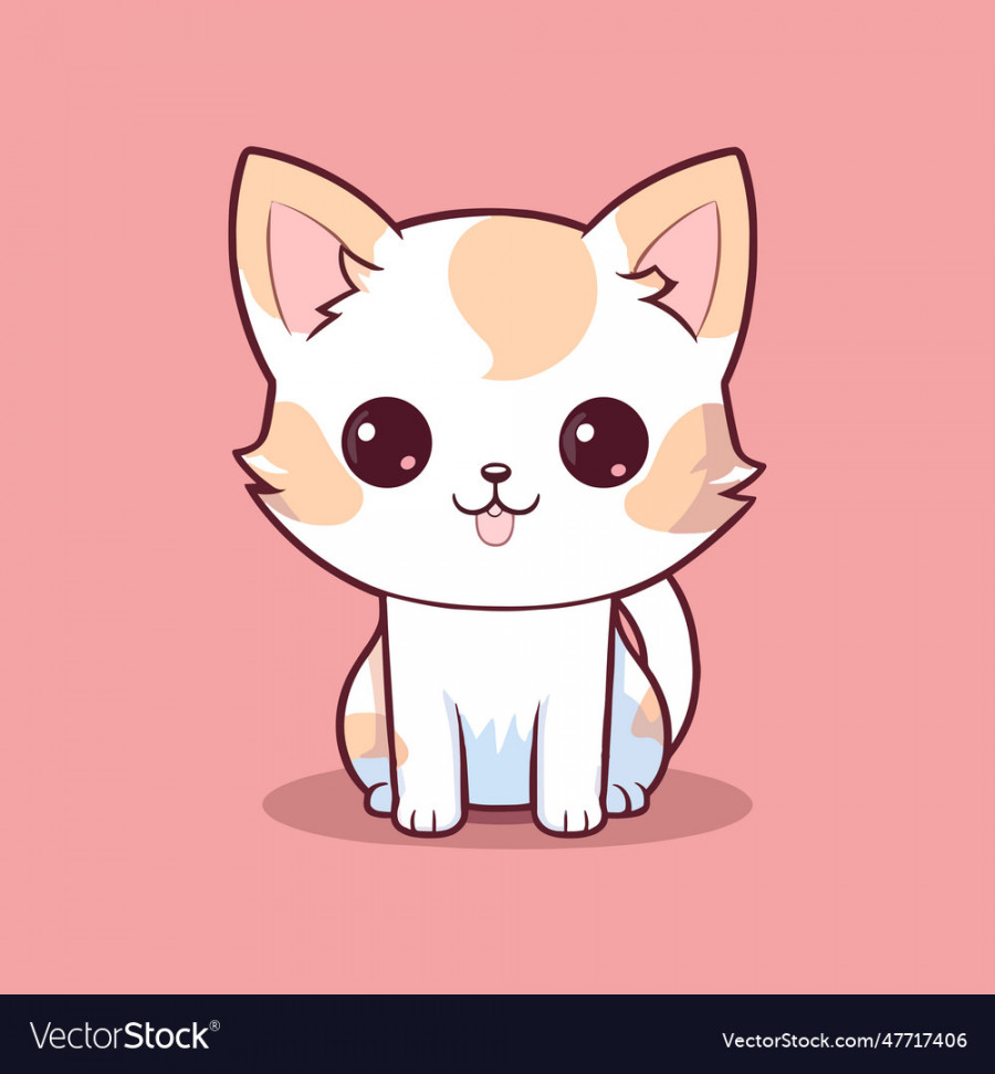 Cute cat kawaii chibi drawing style Royalty Free Vector