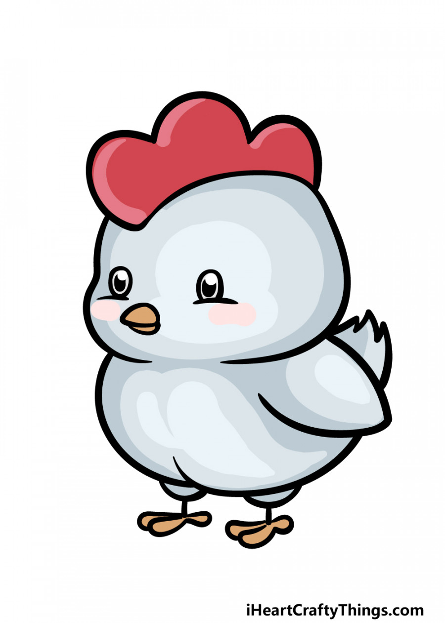 Cute Chicken Drawing - How To Draw A Cute Chicken Step By Step