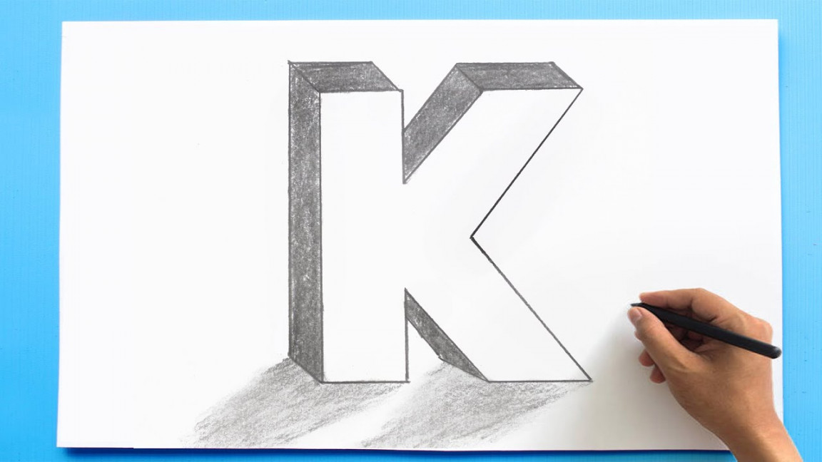 D Letter Drawing - K