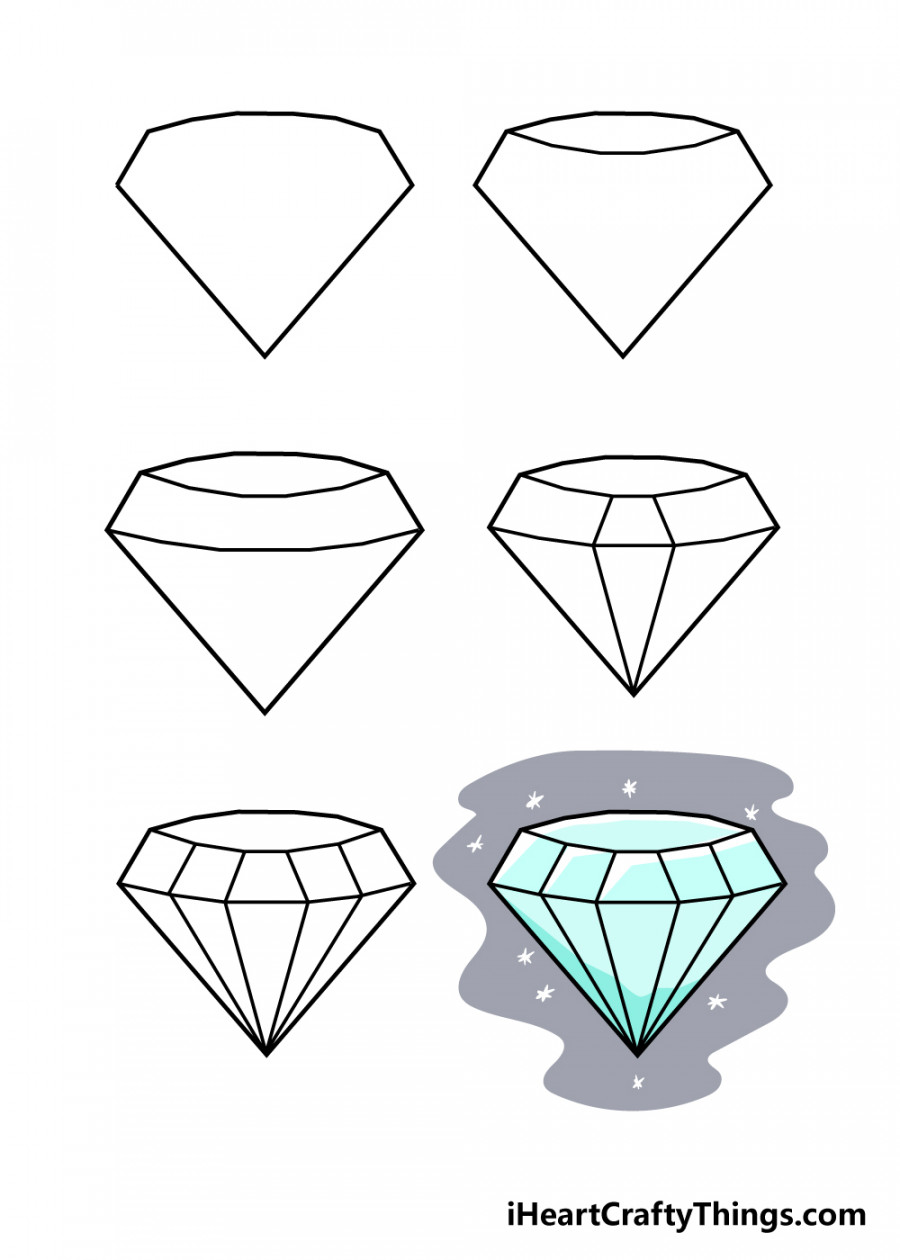 Diamond Drawing - How To Draw A Diamond Step By Step