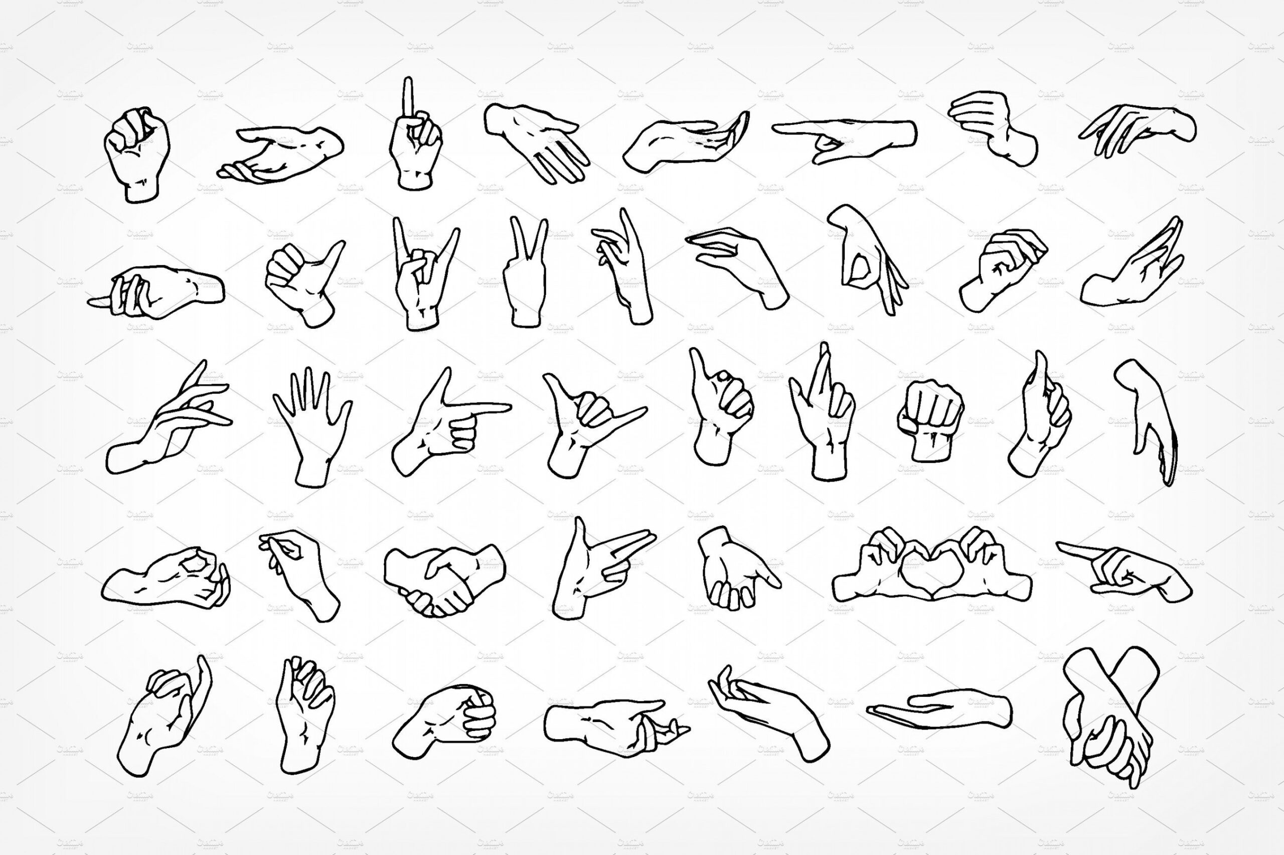 Different hand gestures  Hand gesture drawing, Gesture drawing