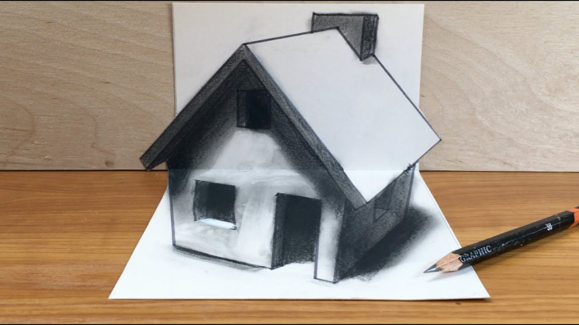 Drawing a Simple House - How to Draw D House - By Vamos