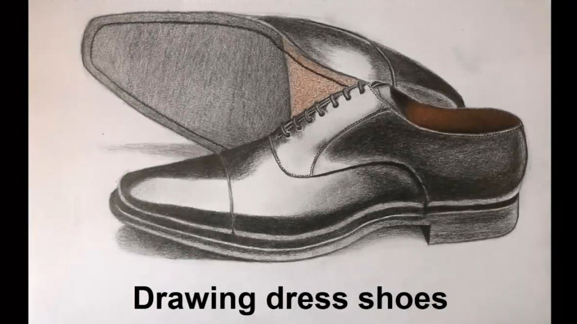 Drawing realistic dress shoes with pencils