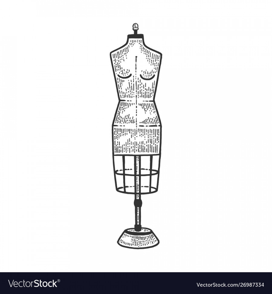 Dress form tailor sewing mannequin sketch Vector Image