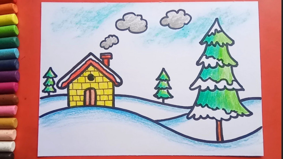 Easy and simple Winter Season Drawing