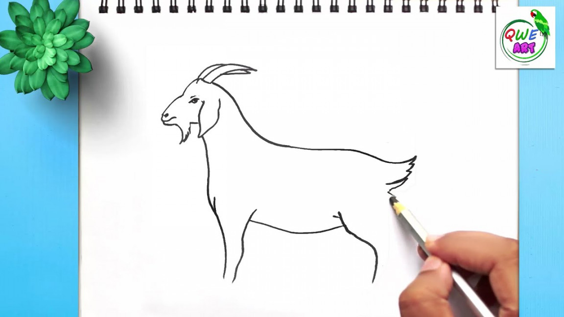 Easy Goat Drawing 🐐 How to Draw a Goat step by step Easy