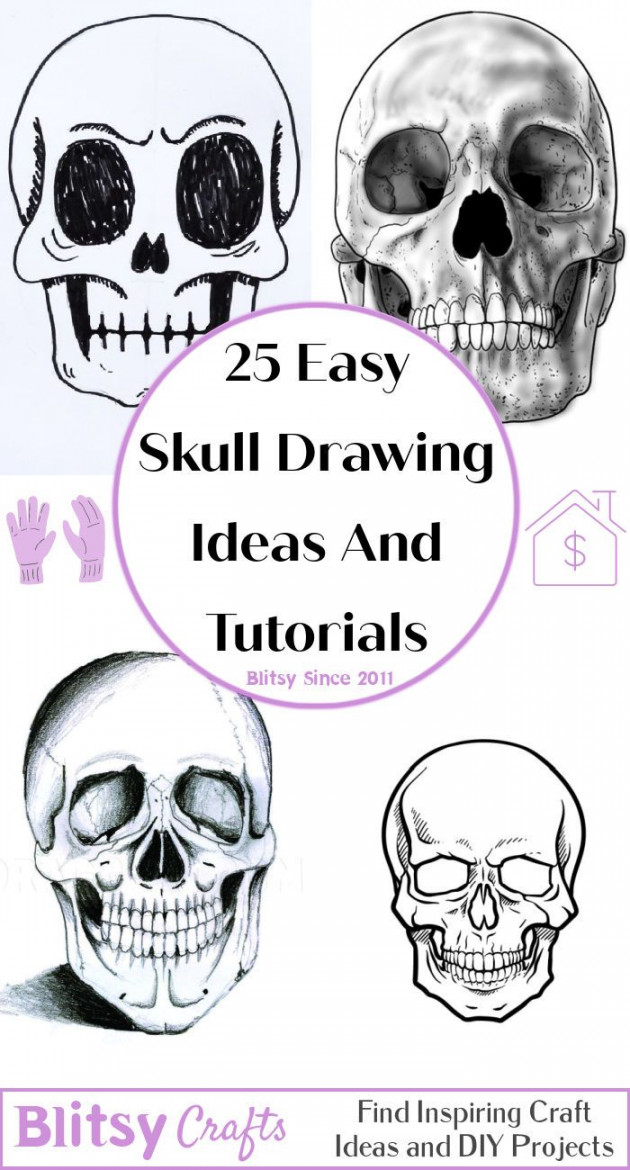 Easy Skull Drawing Ideas – How to Draw a Skull  Easy skull