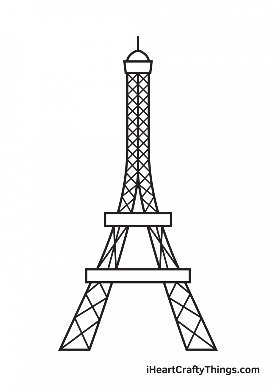 Eiffel Tower Drawing - How To Draw An Eiffel Tower Step By Step