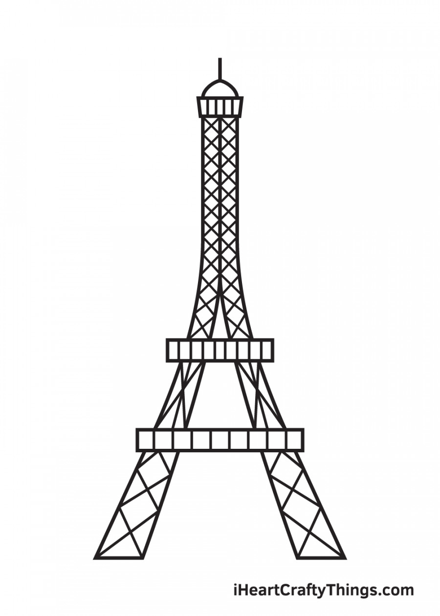 Eiffel Tower Drawing - How To Draw An Eiffel Tower Step By Step