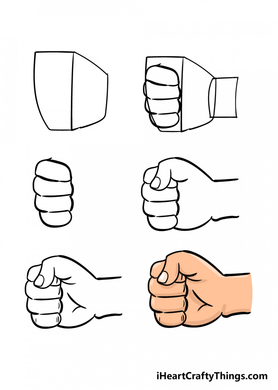 Fist Drawing - How To Draw A Fist Step By Step!