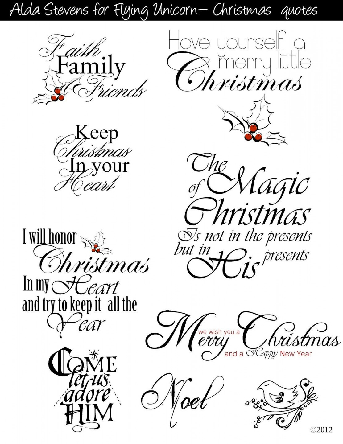 for commercial and personal use  Christmas card sayings