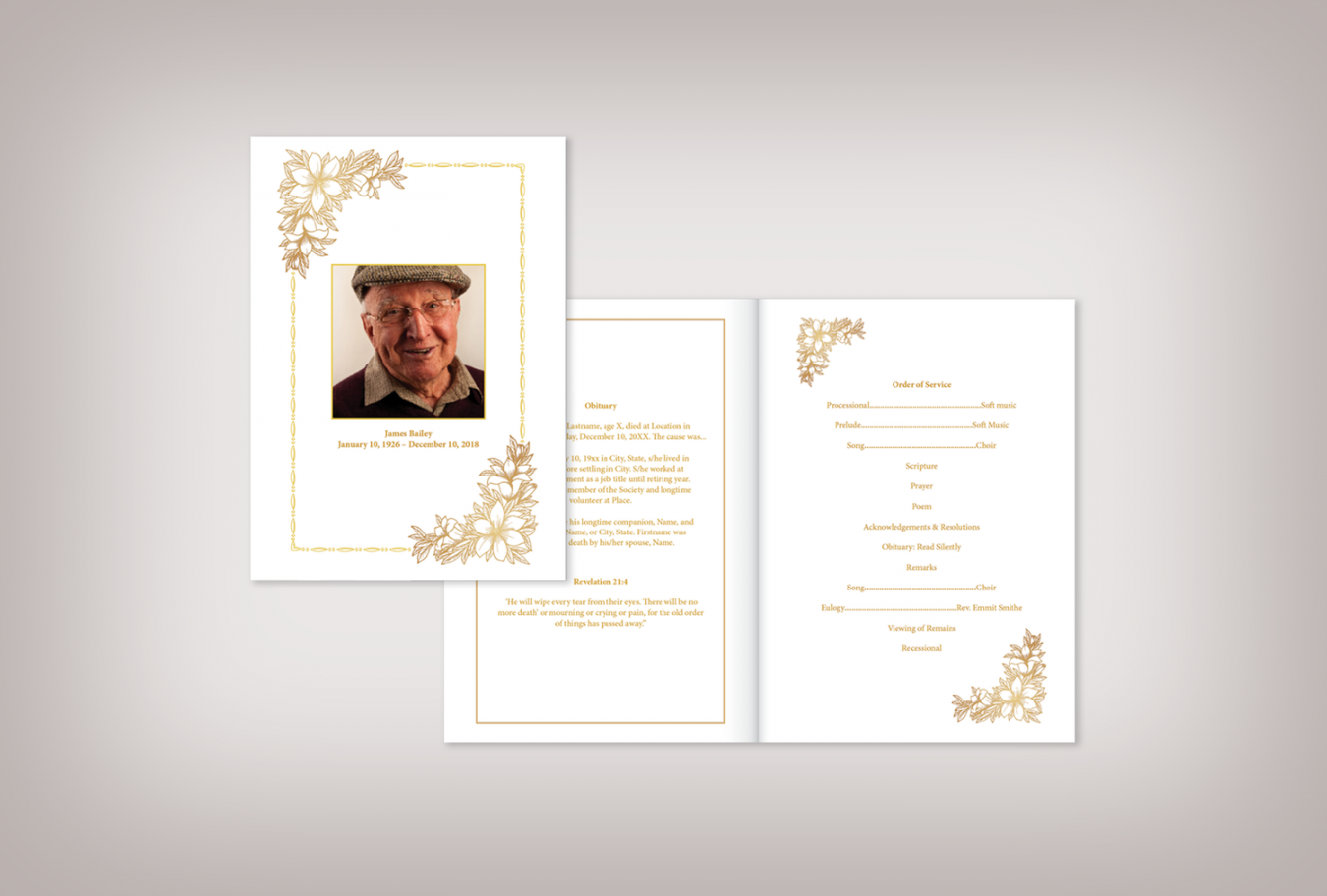 Free Editable Funeral Program Templates  My Wonderful Life